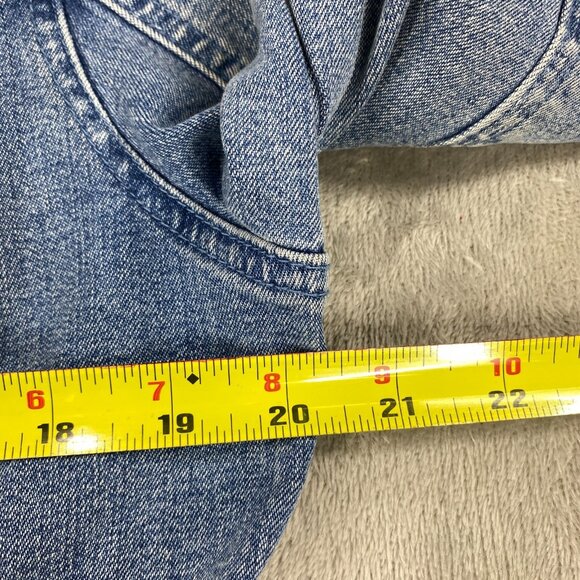 Christine Alexander Trucker Jacket Women L Blue Denim Rhinestone Mandala Crystal - Picture 9 of 16